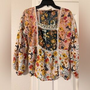 Anthropologie Multicolor Floral Blouse